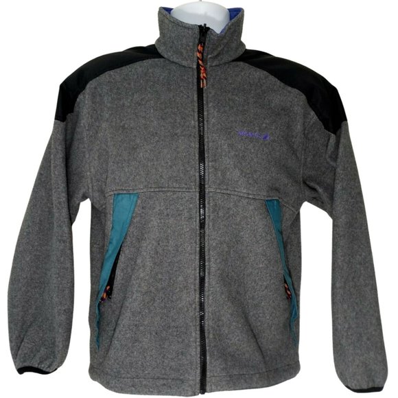 Mobius Vintage Women's Zip-Up Long Sleeve jacket Gray Black Green Size 6 (M) - Picture 1 of 12